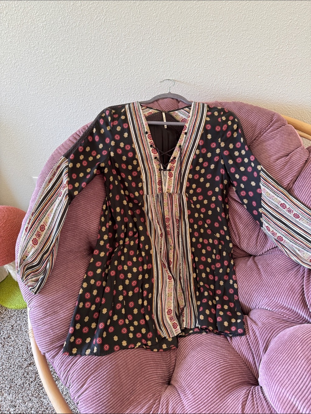 Bohemian Browb Floral Long-Sleeve mini dress